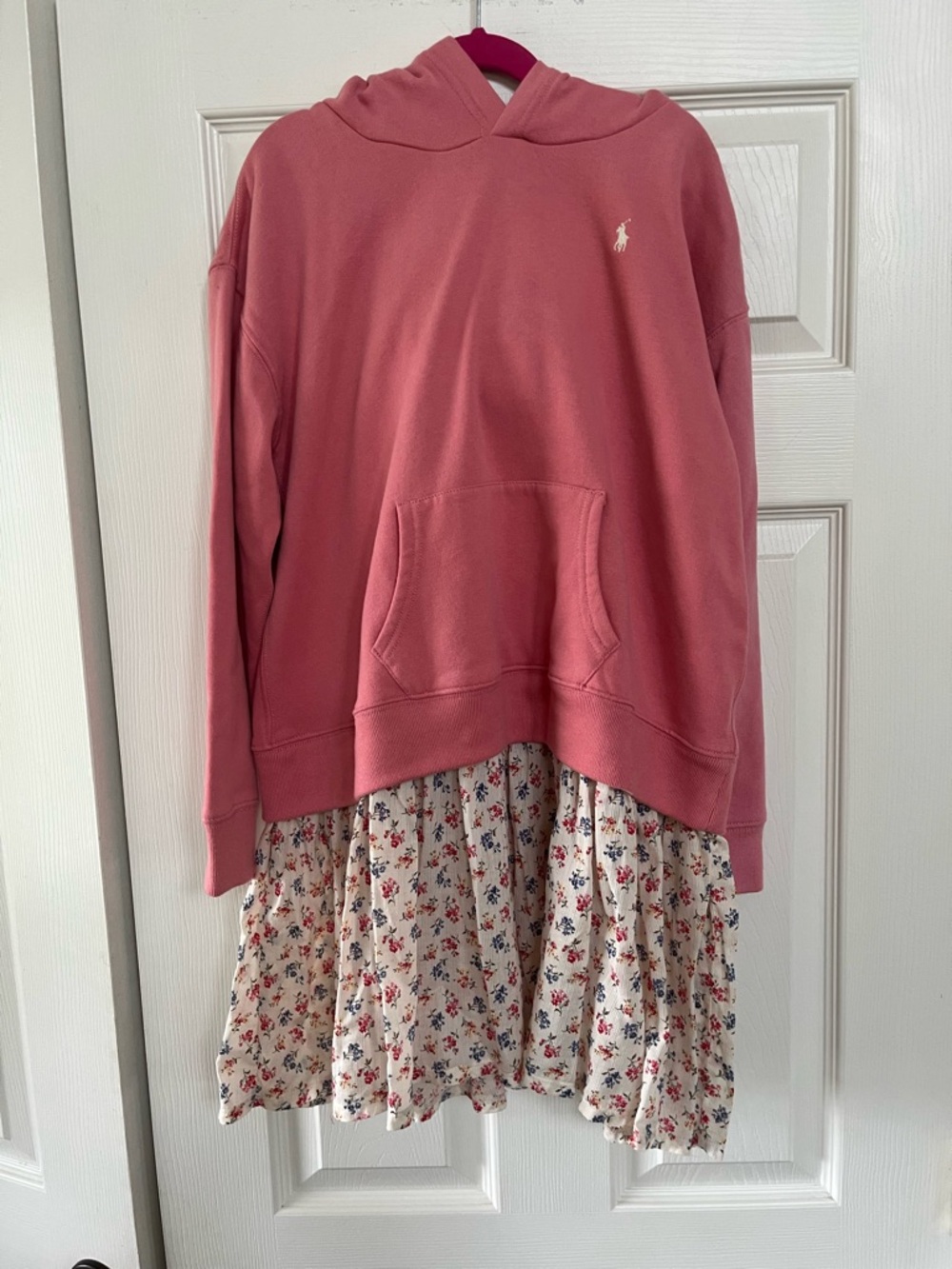 Polo by Ralph Lauren Pink Pullover Hoodie with Gold Logo Tag